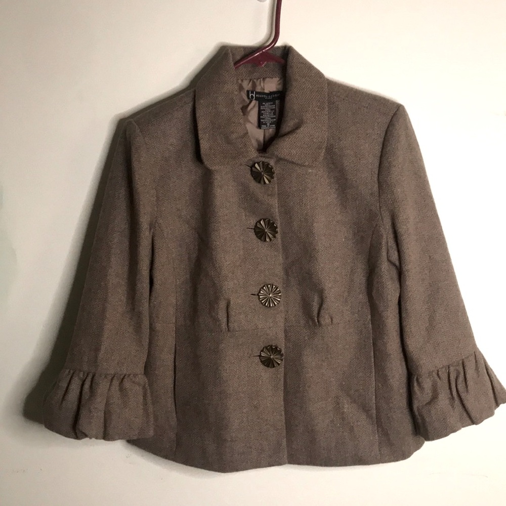 Boston Design Bell 3/4 Sleeve Herringbone Jacket
